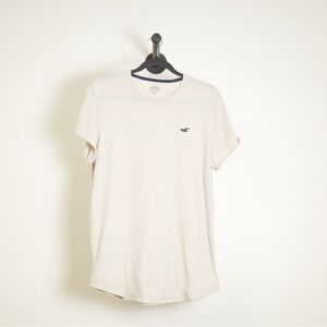 Hollister Beige Logo Crew Neck Shirt Size US M